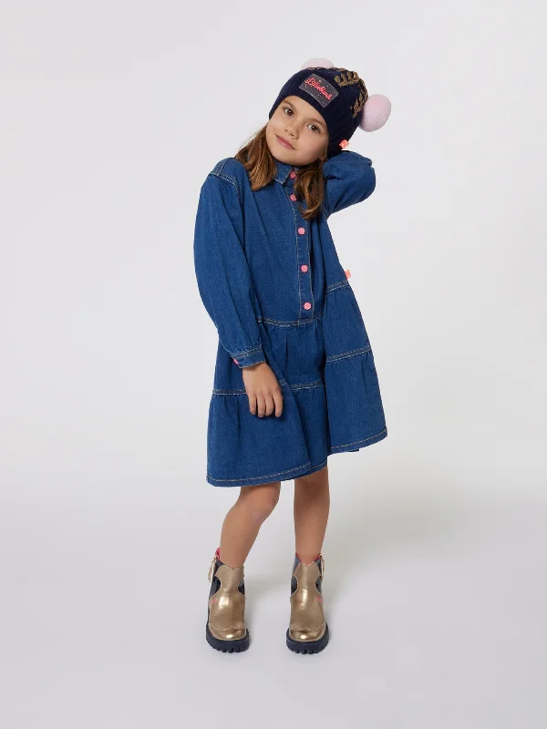 Billieblush Girls Denim Shirt Dress in Blue Light Shirt Dress