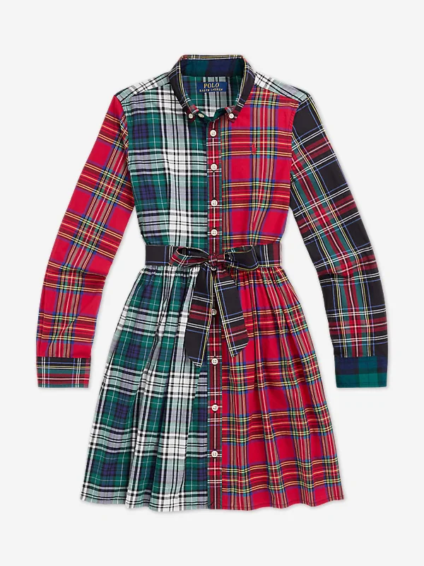 Ralph Lauren Girls Plaid Shirt Dress in Multicolour Sexy Shirt Gown