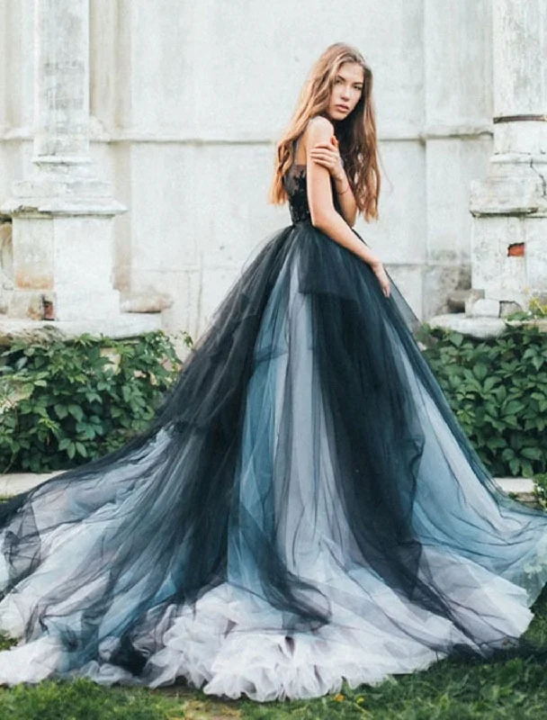 Ball Gown Evening Gown Color Block Dress Engagement Sleeveless V Neck Tulle V Back with Pleats Appliques Tulle Lace Dress