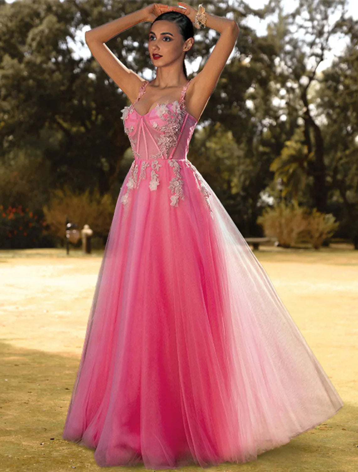 A-Line Corsets Puffy Prom Birthday Dress Sweetheart Neckline Sleeveless Floor Length Tulle with Appliques Tulle Dress Sleek