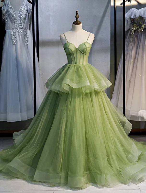 Ball Gown Quinceanera Dresses Elegant Dress Performance Court Train Sleeveless Spaghetti Strap Tulle with Ruffles Pink Tulle Dress