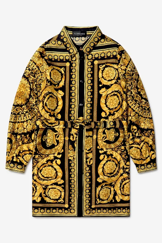 Versace Girls Baroque Print Shirt Dress Feminine Shirt Dress