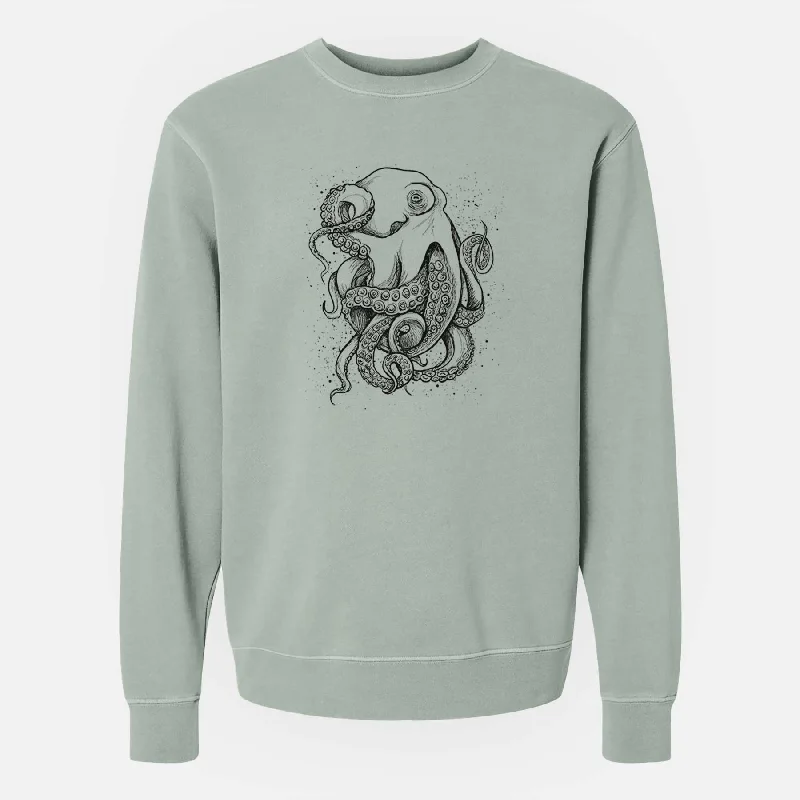 Octopus Vulgaris - Common Octopus - Unisex Pigment Dyed Crew Sweatshirt Hoodies & Sweatshirts Fashion