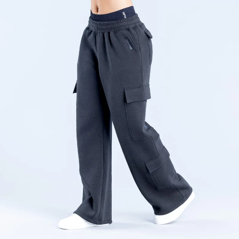 Lanyi Edit Wide Leg Cargo Joggers Chic Hoodie Sweatshirt