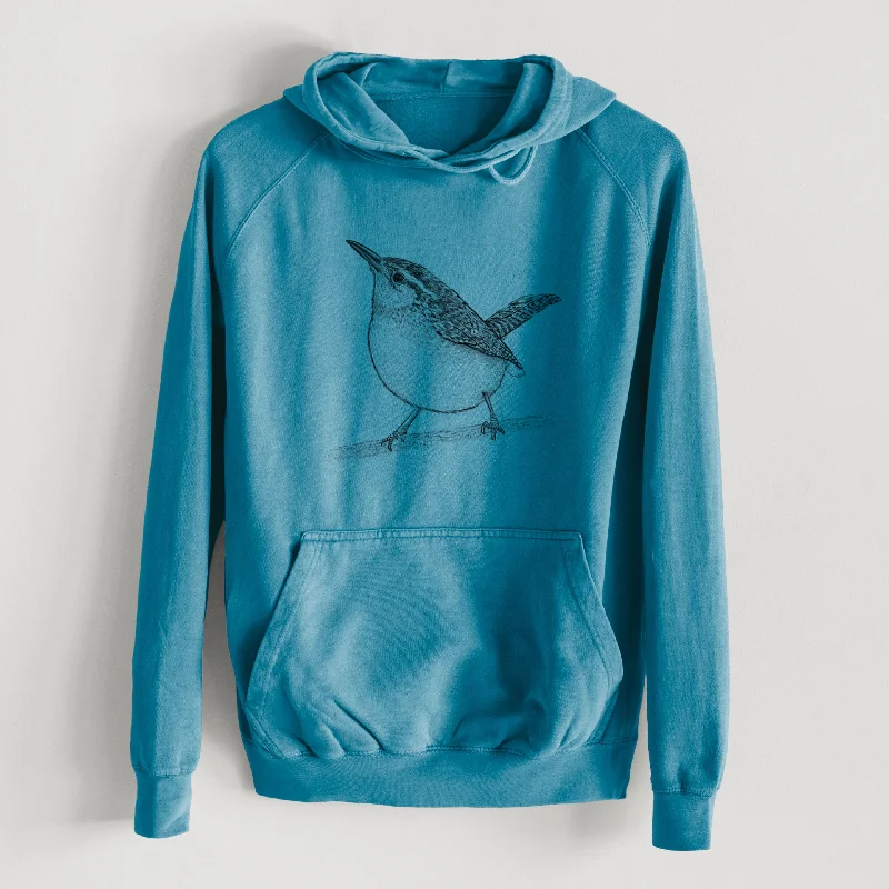 Carolina Wren - Thryothorus ludovicianus  - Mid-Weight Unisex Vintage 100% Cotton Hoodie Soft Sweatshirts with Logo