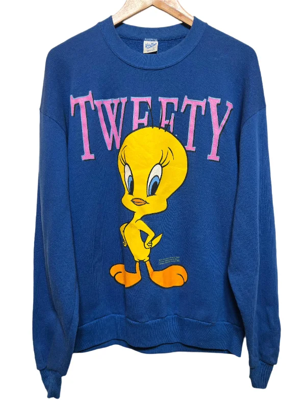 Tweety Blue Mens Sweatshirt (Size XL) Long Sleeve Hoodie