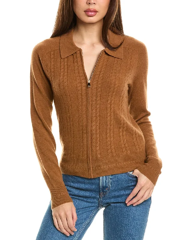 Incashmere Zip Front Cashmere Cardigan Columbia sweaters