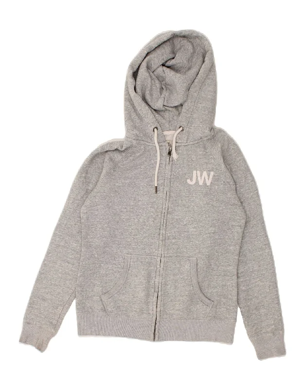 JACK WILLS Womens Zip Hoodie Sweater UK 10 Small  Grey Cotton Nike sweaters