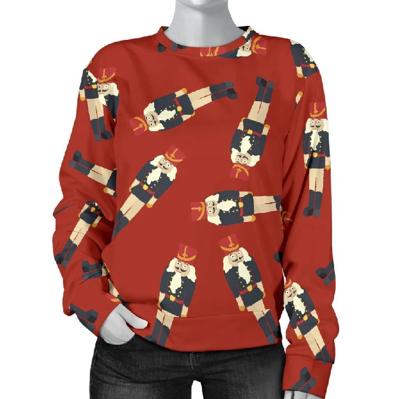 Nutcracker Red Pattern Print Women's Sweatshirt Classic sweaters