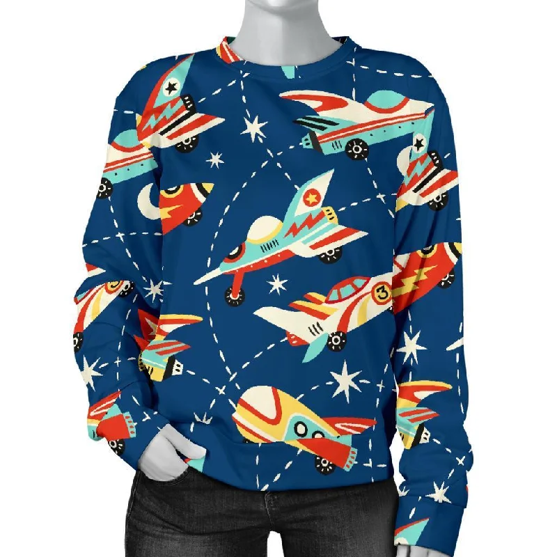 Pattern Airplane Print Women's Sweatshirt Best sweaters for fall