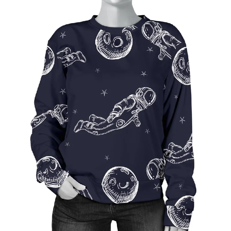 Pattern Print Astronaut Women's Sweatshirt Discounted sweaters