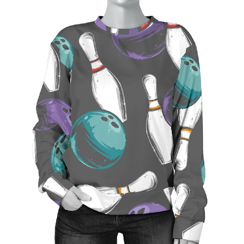 Pattern Print Bowling Women's Sweatshirt Wrinkle-resistant sweaters