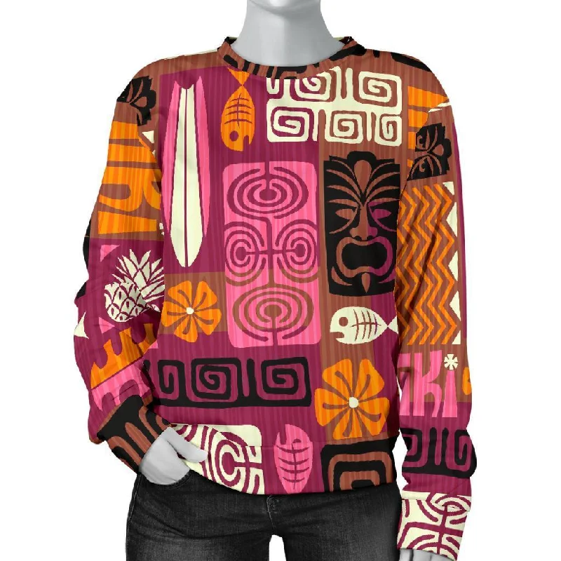 Pattern Print Ethnic Women's Sweatshirt Silk-blend sweaters