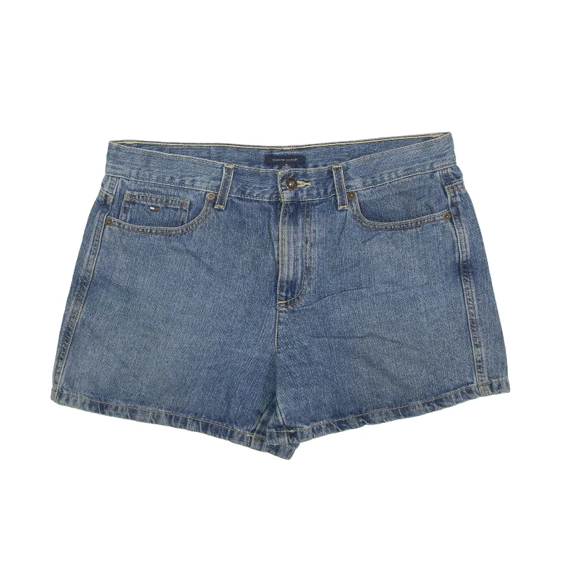 TOMMY HILFIGER Denim Shorts Blue Regular Womens M W34 Lightweight sweaters