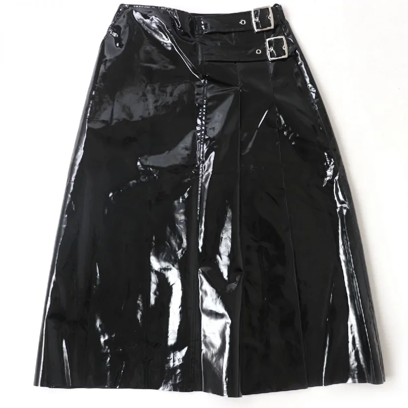 Gucci Belted Plastic Effect Skirt Black Summer unclassified skirts