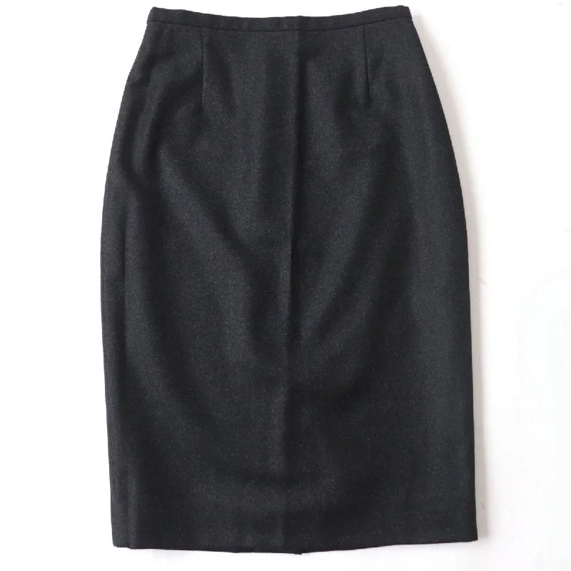 Hermes Wool Cashmere Blend Skirt Black Size 34 Lace unclassified skirts