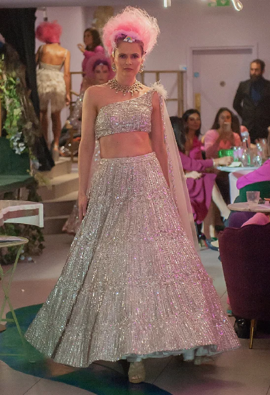 Grey embroidered Lehenga Sexy unclassified skirts