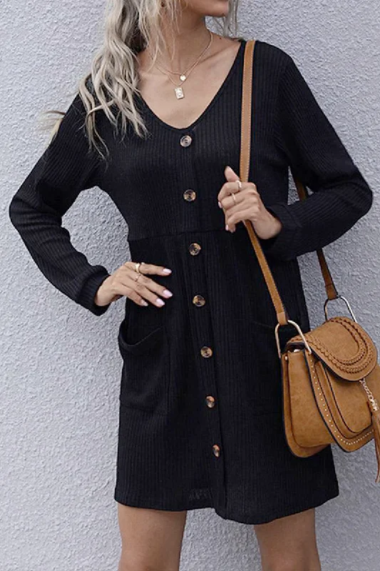 CASUAL BUTTON DOWN MIDI DRESS Date night midi dresses