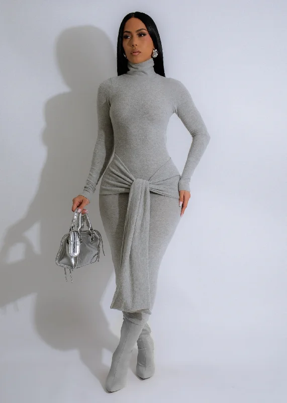 Endless Memories Sweater Midi Dress Grey Best midi dresses for plus size