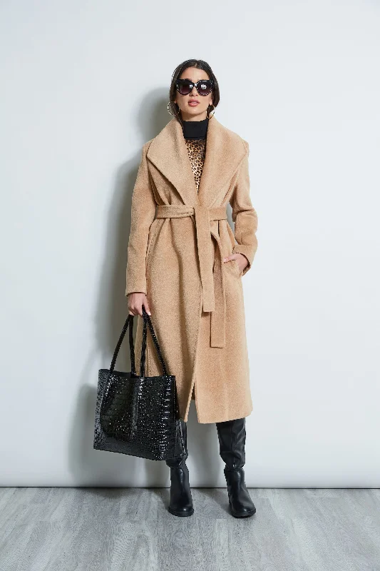 Brushed Wrap Maxi Coat Knitted maxi dresses