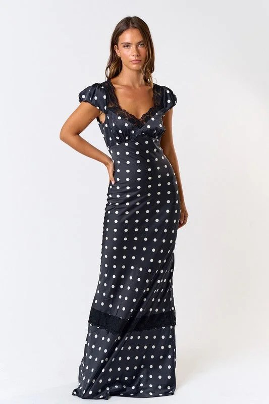 PREORDER - Butterfly Babe Polka Dot Maxi Dress Luxury maxi dresses