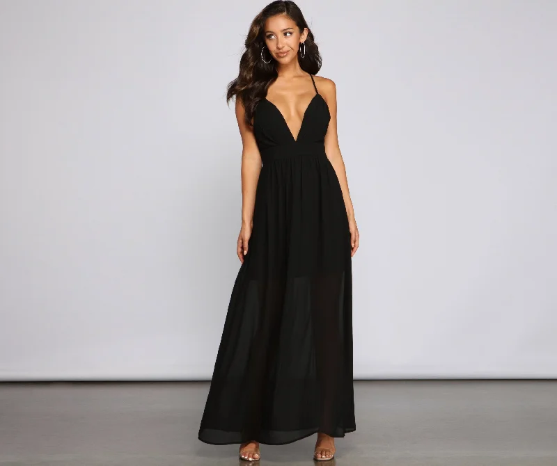 Effortless Beauty Stylish Chiffon Maxi Dress Stretchy maxi dresses