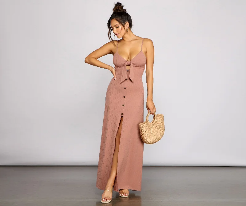 Effortless Style Stylish Tie-Front Maxi Dress Fashion Nova maxi dresses