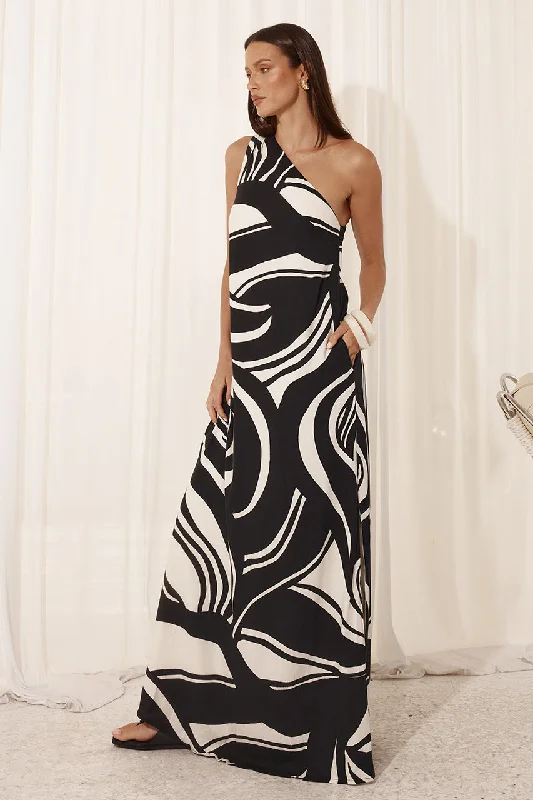 KATIKA MAXI DRESS - PANTINA BLACK Satin maxi dresses