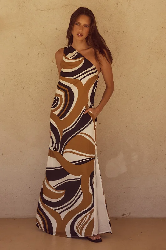 KATIKA MAXI DRESS - PANTINA CARAMEL Cotton maxi dresses