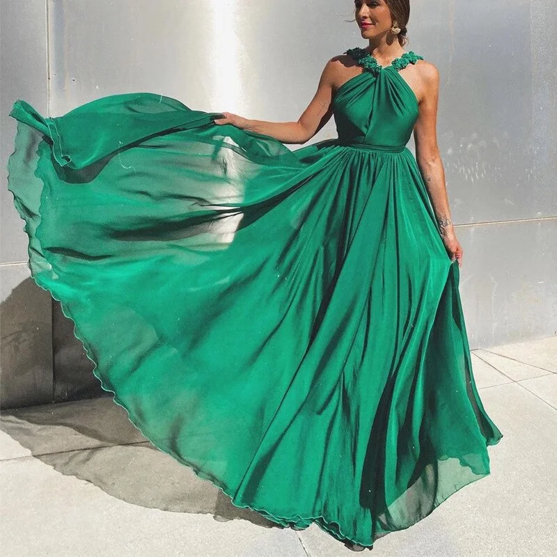 Sleeveless A Line Sexy Backless Elegant Long Vestidos Prom Dress Best maxi dresses for date night