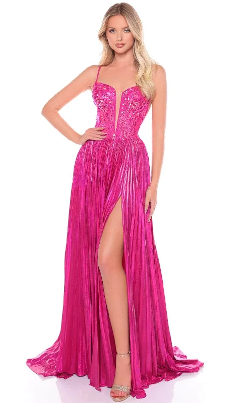 Amarra 88113 - Plunging Neck A-Line Prom Gown Wrap party dresses