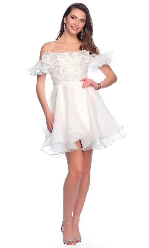 Dave & Johnny 11201 - Ruffled Straight Across Cocktail Dress Must-have party dresses for this season