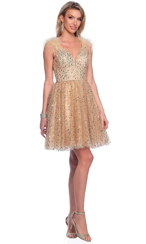 Dave & Johnny 11227 - Allover Sequin V-Neck Cocktail Dress Fashion-forward party dresses