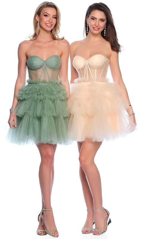 Dave & Johnny 11826 - Glitter Strapless Corset Cocktail Dress Best party dresses for cocktail parties