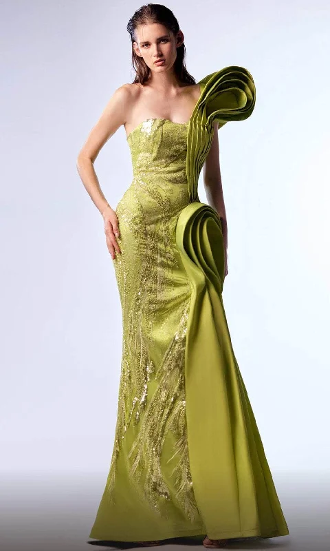 MNM Couture G1712 - Draped One Shoulder Long Gown Best value party dresses