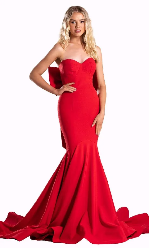 Portia and Scarlett - PS21005 Bow Accented Back Mermaid Gown Club party dresses