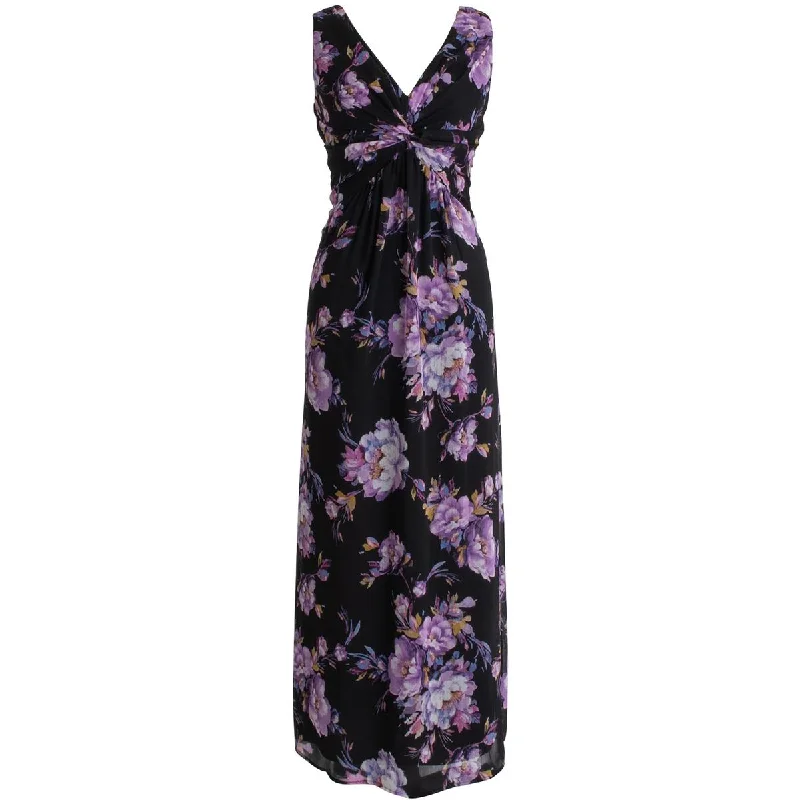 Connected Apparel Womens Floral Print Chiffon Evening Dress Cotton floral dresses