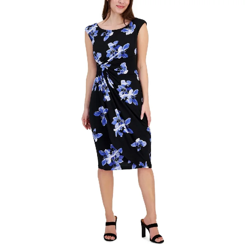 Connected Apparel Womens Floral Print Knee Length Wrap Dress Maxi floral dresses