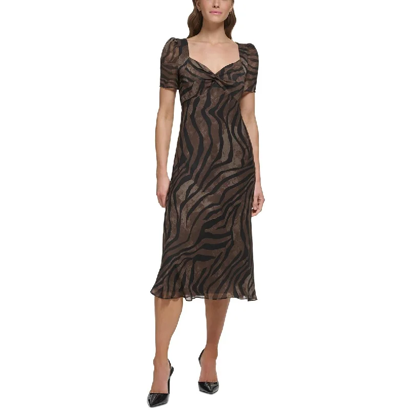 DKNY Womens Animal Print  Sheath Dress Office floral dresses