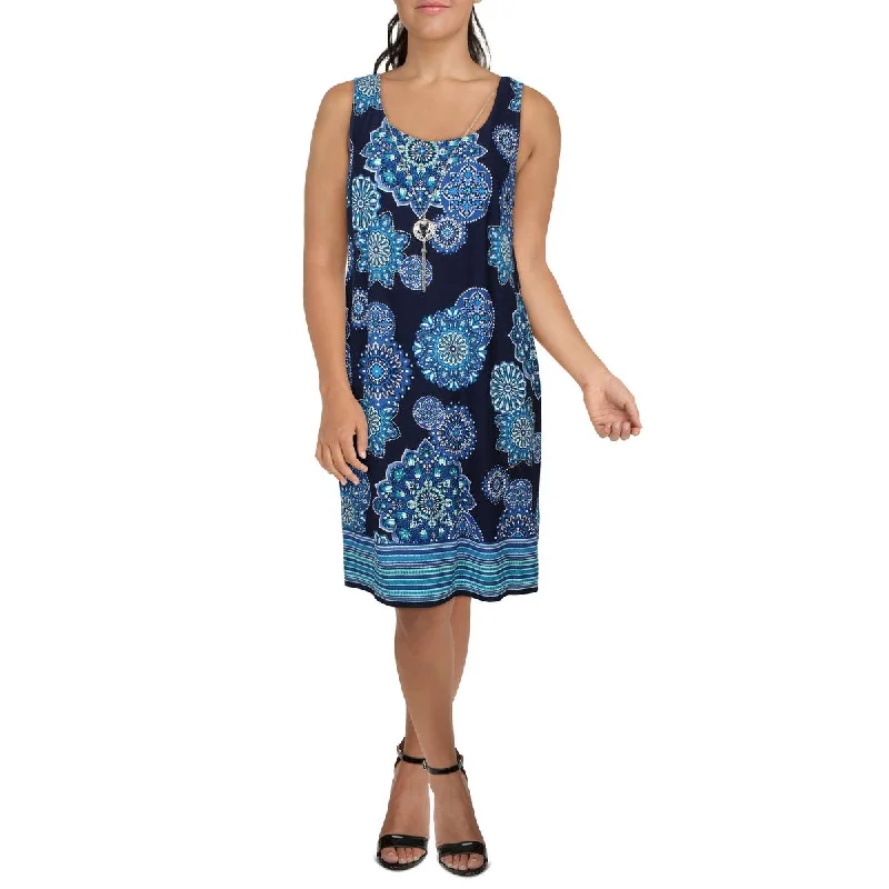 R&M Richards Womens Plus Printed Knee-Length Shift Dress Best floral dresses for outdoor weddings