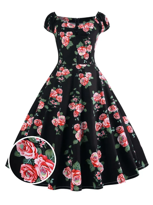 1950s Inspired Rose Swing Dress Long sleeve unclassified dresses