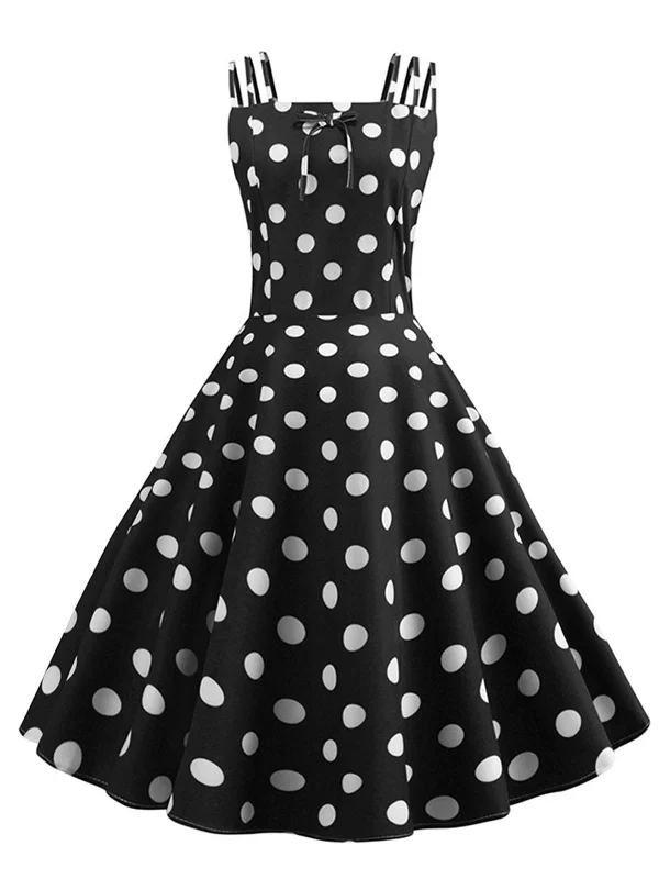 1950s Spaghetti Strap Polka Dot Dress Discounted unclassified dresses