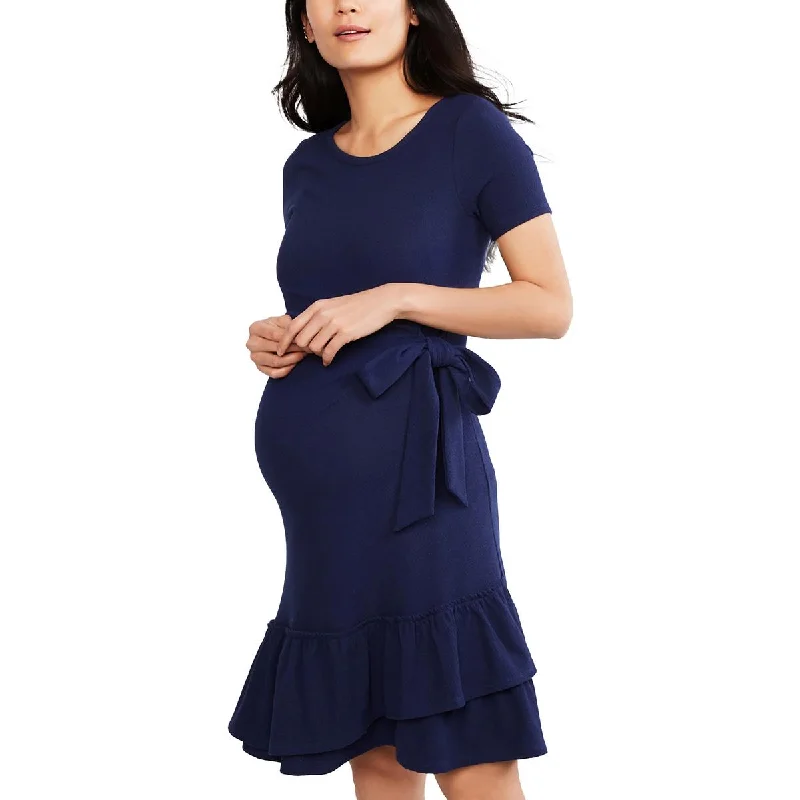 A Pea In The Pod Womens Ruffled Side Tie Maternity Dress A-line unclassified dresses