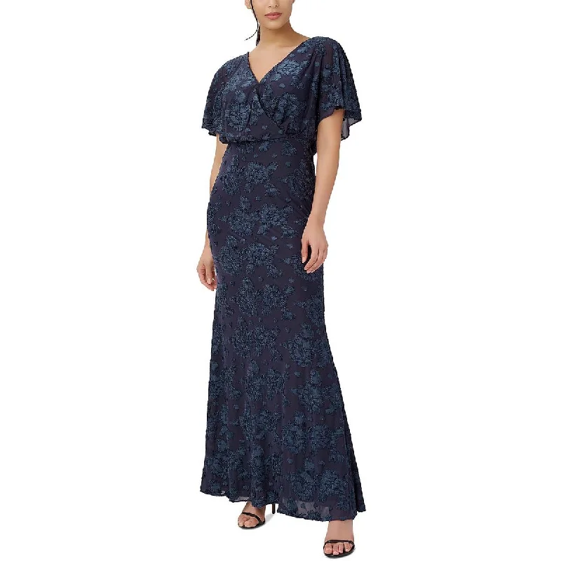 Adrianna Papell Womens Embroidered Burnout Evening Dress Winter unclassified dresses