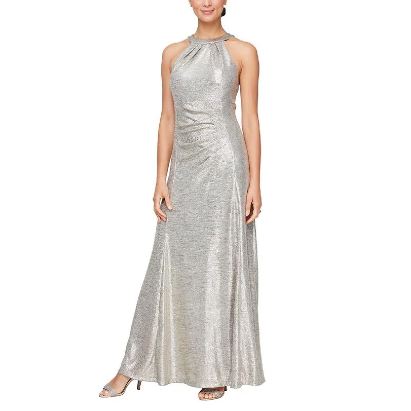 Alex Evenings Womens Plus Metallic Halter Evening Dress Best-selling unclassified dresses