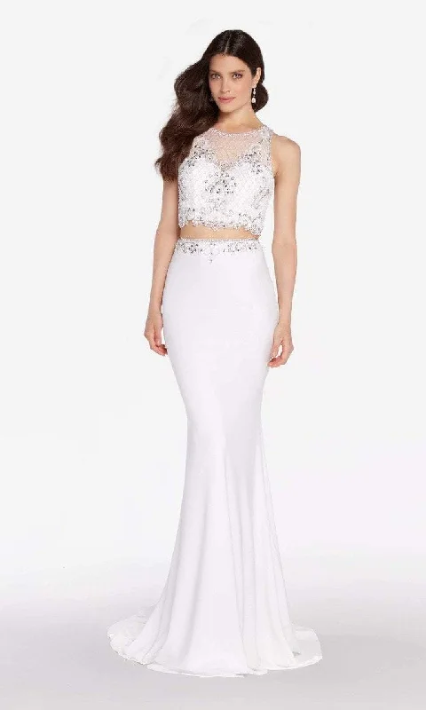 Alyce Paris 60016 - Beaded Crop Top Evening Dress Tulle unclassified dresses