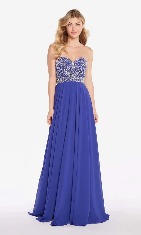 Alyce Paris - Fully Beaded Bodice Chiffon A-Line Gown 60045SC Designer unclassified dresses