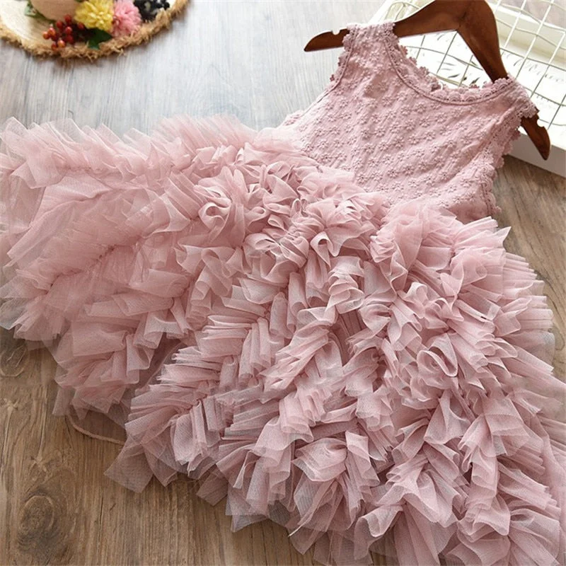 Baby Girls Dresses Smash Cake Dress Princess Costume Summer Girl Clothes Infantil Vestidos Fairy Pink Frocks Kids Casual Wear 8T Festival unclassified dresses