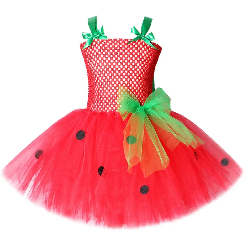 Baby Girls Tutu Dress Strawberry Princess Dresses for Kids Girl Birthday Costume Watermelon Halloween Christmas Costumes Toddler Club unclassified dresses