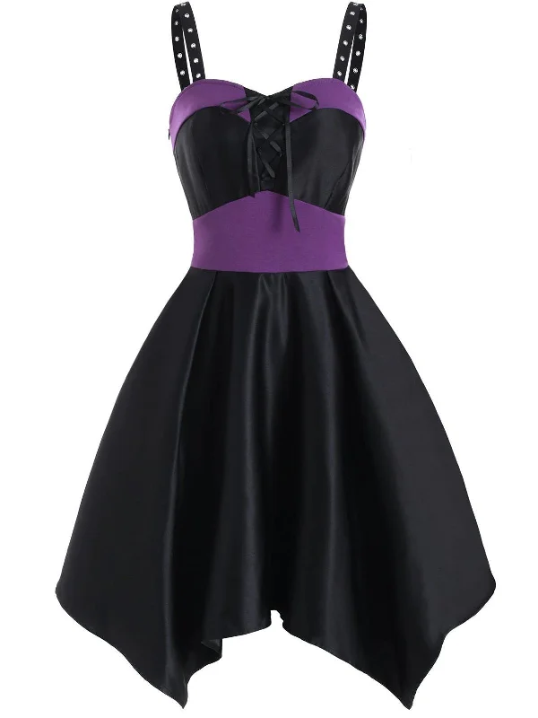 Black 1950s Gothic Asymmetrical Dress Best-selling unclassified dresses